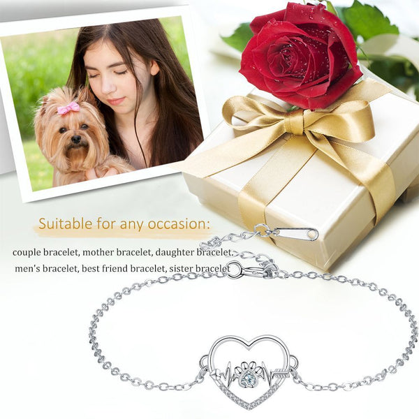 Bracelet empreintes chat cœur femme
