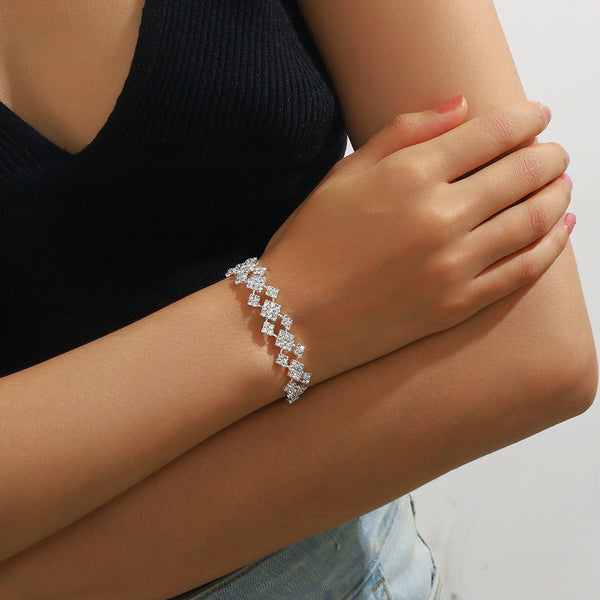 Bracelet et bague strass femme