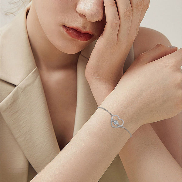 Bracelet empreintes chat cœur femme